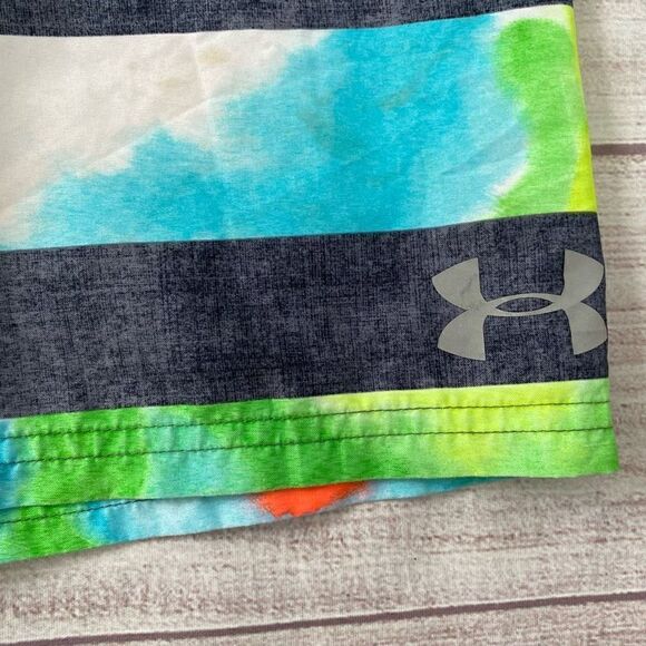 Under Armour stripe bathing suit w/mesh lining & drawstring big boys sz youth S - Picture 3 of 7
